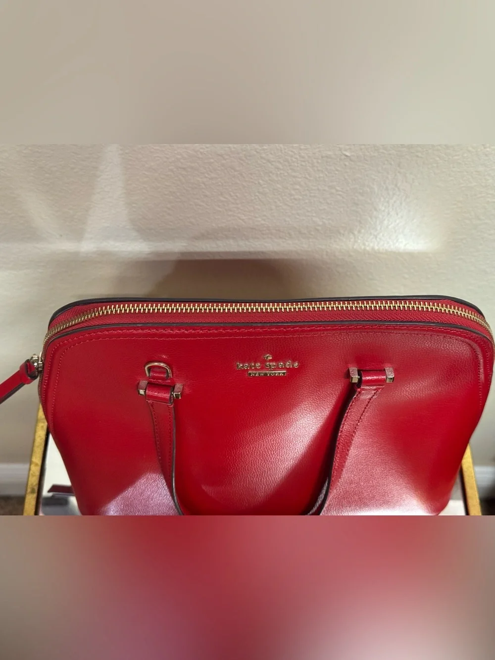 kate spade Red Dome-Shape Leather Tote - Picture 2 of 8